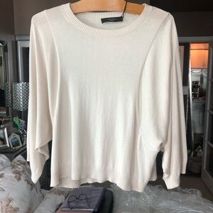 MaxMara Cream Crew Neck Sweater Lightweight Knit